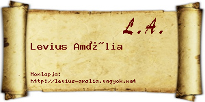 Levius Amália névjegykártya